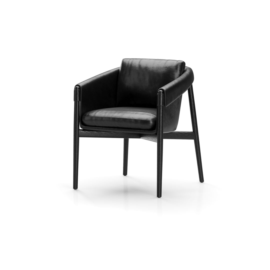 Frank Dining Chair in Black Oak Newcastle Charcoal New